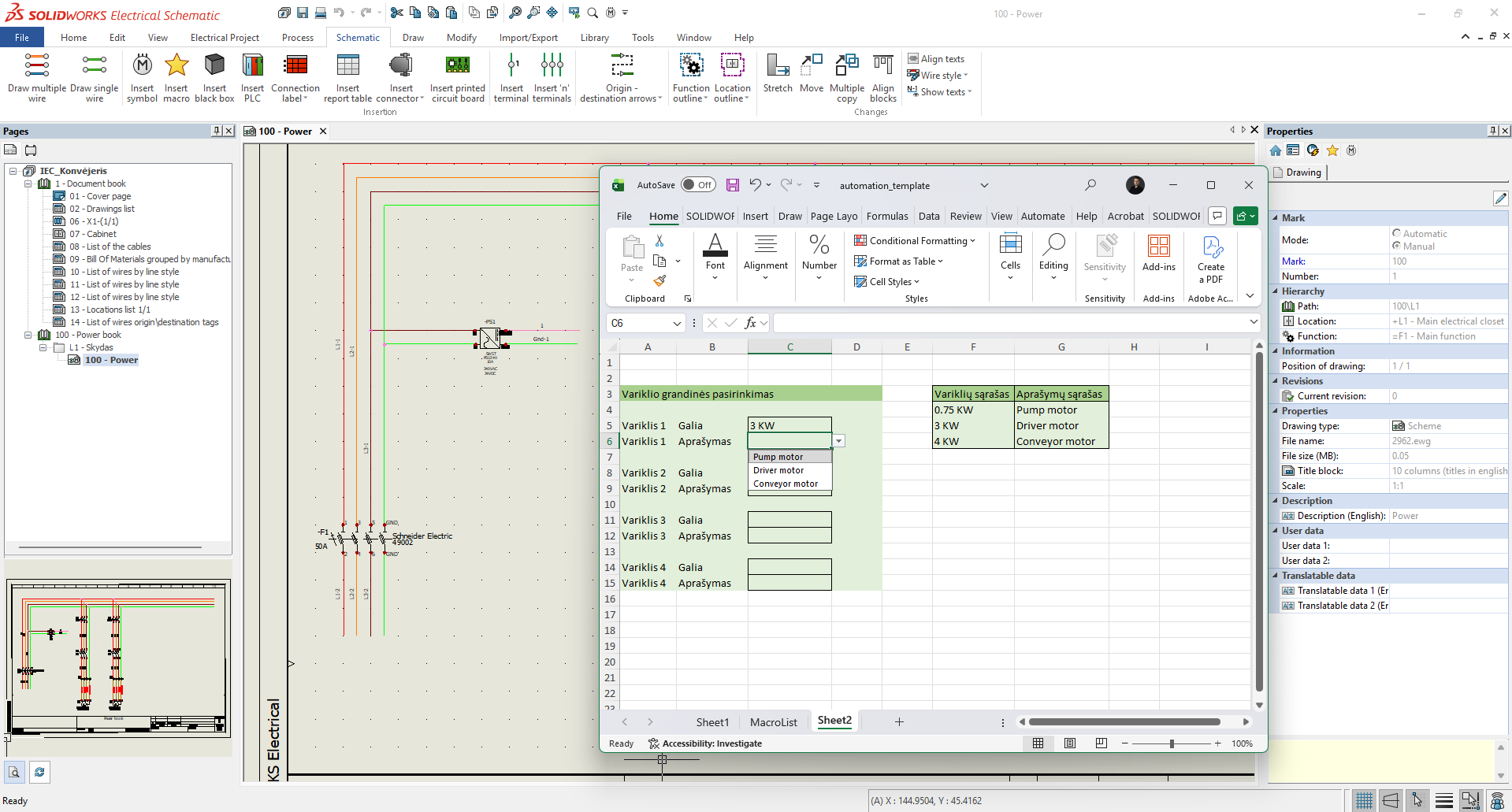 Electrical Excel Automatrion