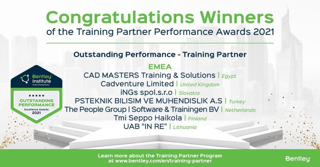 Bentley Systems-Training Partner Performance Awards 2021