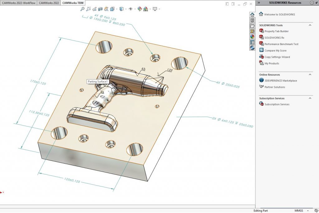 KTU ir VTDK SOLIDWORKS CAM CAMWorks CAM darbas su paviršiumi