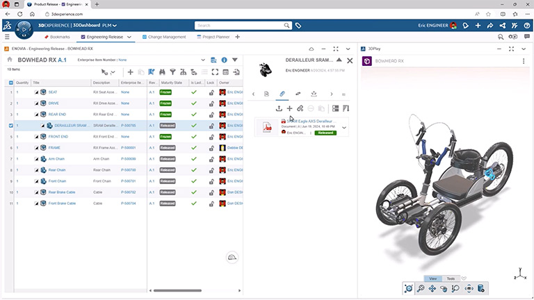 XEN user interface with 3D model of Bowhead ebike - SOLIDWORKS XEN user interface with 3D model of Bowhead ebike - SOLIDWORKS
