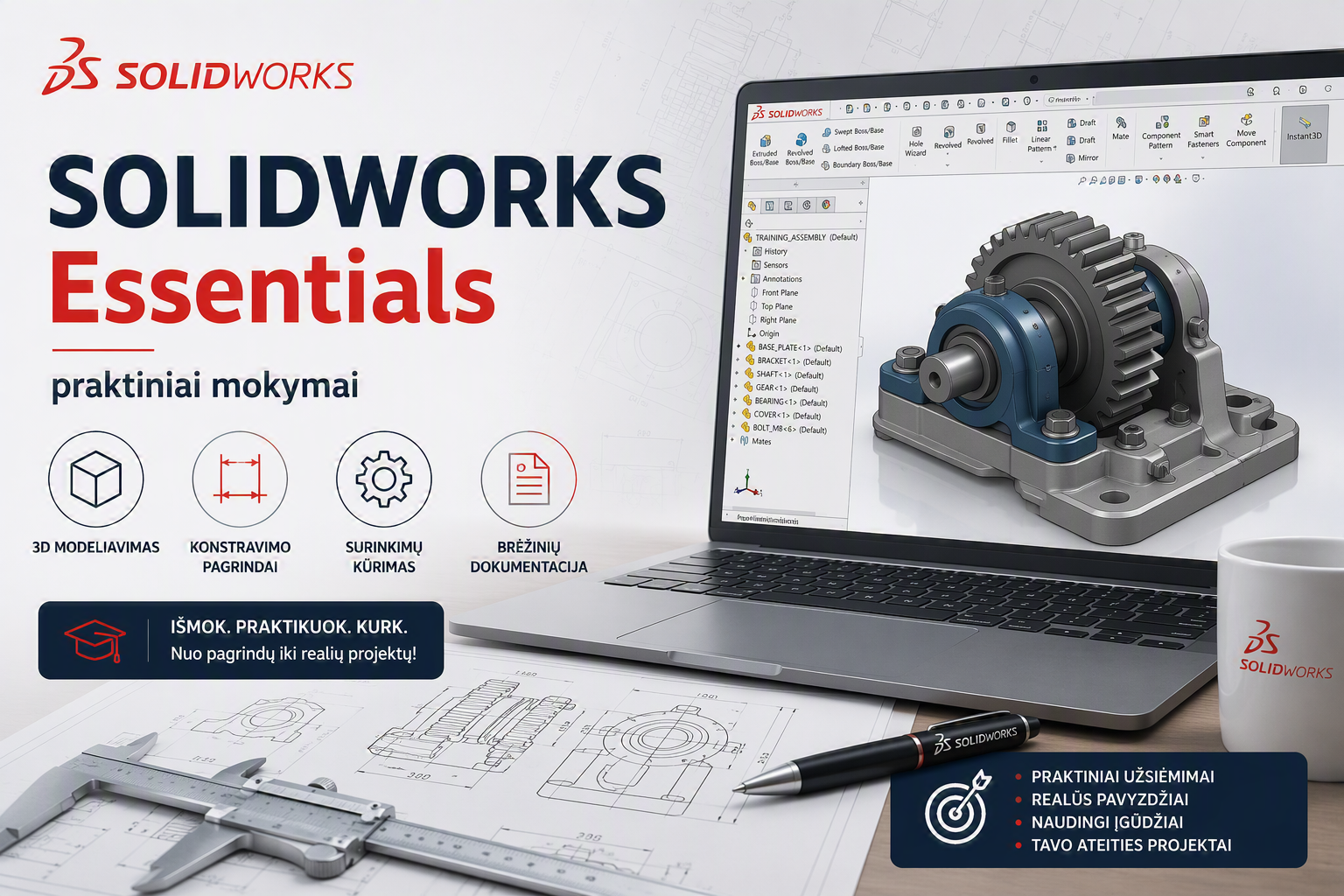 SOLIDWORKS Essentials mokymai SOLIDWORKS Essentials mokymai